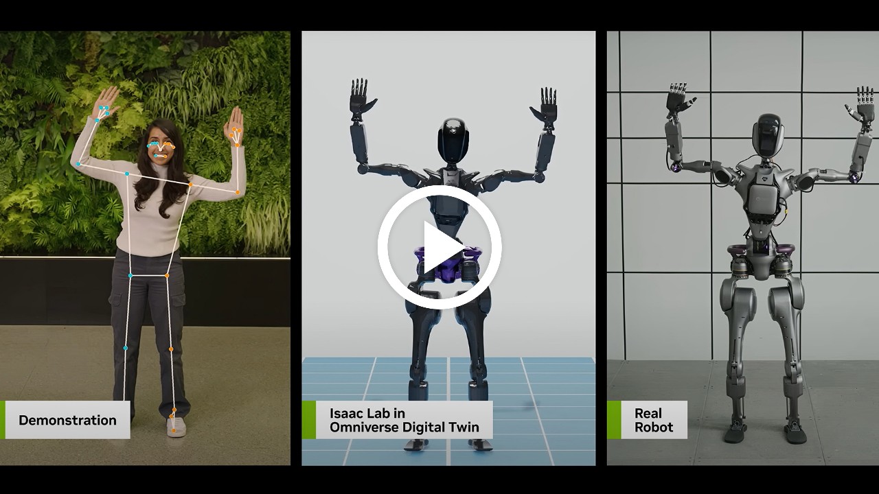Robótica de NVIDIA para máquinas autónomas, simulaciones, robots de IA y humanoides.